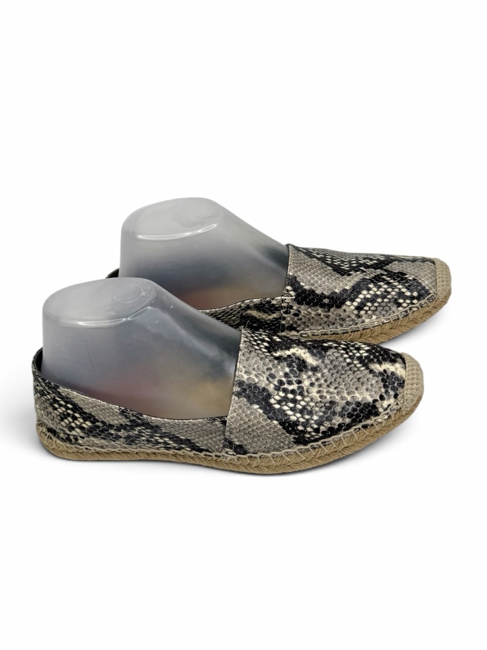 Diane Von Furstenberg Flat Espadrille Slip On Leather Snake Skin